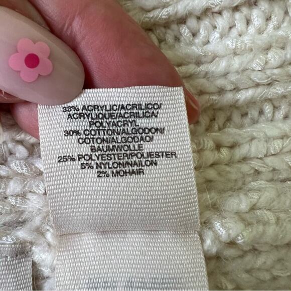 Rachel Roy Long Sweater Coat Beige Wide Collar Size Small - Picture 8 of 11